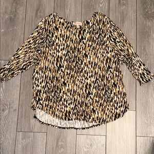 Philosophy Black and Gold Patterned Blouse